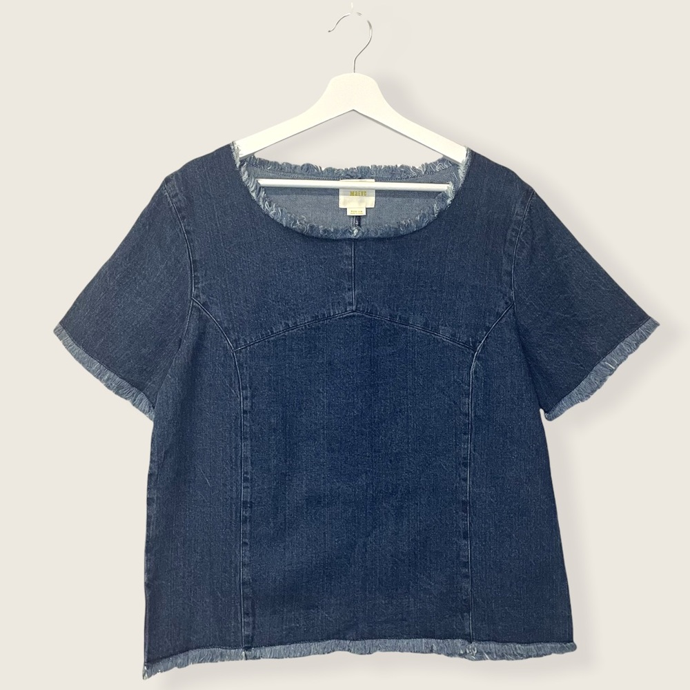 Maeve - Frayed Edge Denim Top - Medium - Picture 5 of 10